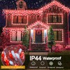 33ft Red and White Christmas Lights, 400 LED Icicle Lights