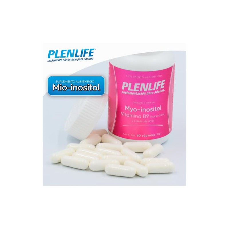 Plenlife Myo Inositol Vitamina Semilla Arroz Cápsulas