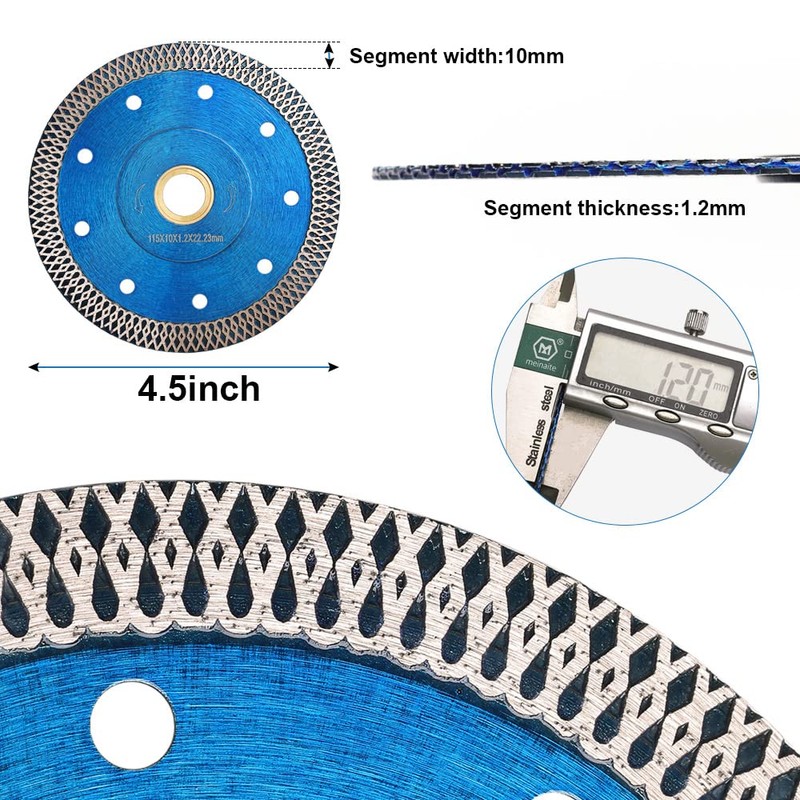 2Pcs/Lot Tile Blades 4.5" Super Thin Diamond Porcelain Blade for