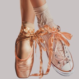 5D Diamond Painting by Number Kits Ballet Dancer Girl Shoes Full Square Drill Kits Cross Stitch Mosaic Art for Adults Ballerina Home Wall Decoration 16x16inch/40x40cm