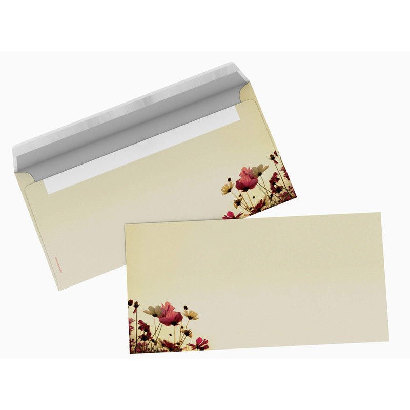 Writing Paper Set 100 Pieces Sunny Flowers 50 Sheets DIN