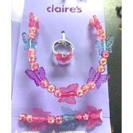 Claire’s Necklace/Ring/ - Iridescent Butterflies 77139-4