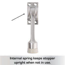 BRINKS Commercial - 4" Kick-Down Door Stop, Satin Chrome Finish - Non-Obtrusive Option to Protect Your Door and Walls