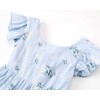 Dutebare Flower Girl Dresses Linen Floral Tie Back Ruffle Sleeve