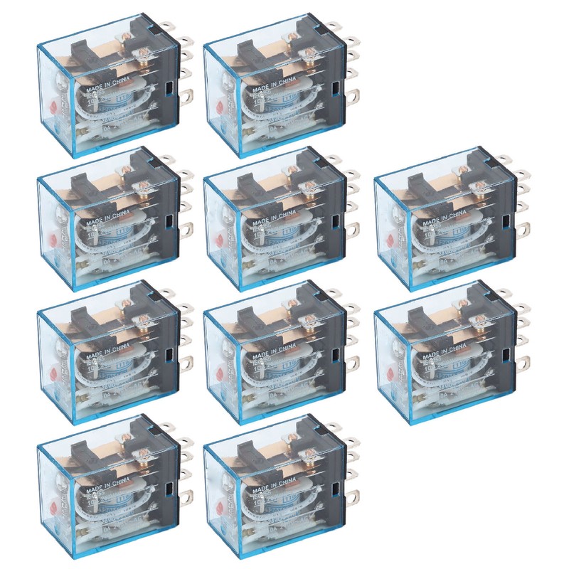 10Pcs Coil Power Relay Small Intermediate Electromagnetic 8 Pin 2