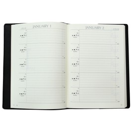 Deers 1165-G02-070 Leather Cover, 5 Year Diary, Black