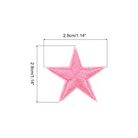 MECCANIXITY Star Iron on Patches Embroidered Sew Patches Appliques Garment Embellishments Iron On Star Appliques for Clothing Repair Backpack Shoes Decoration Pink Pack of 30