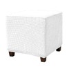 Daunkang Ottoman Cover Square Jacquard Ottoman Slipcover Storage Ottoman Protector