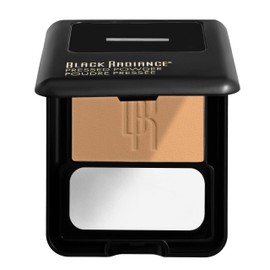 Black Radiance Pressed Powder, Pigment-Rich Matte Finish for Light Skin Tones, Oil-Absorbing Compact with Mirror & Sponge - Crème Fresh