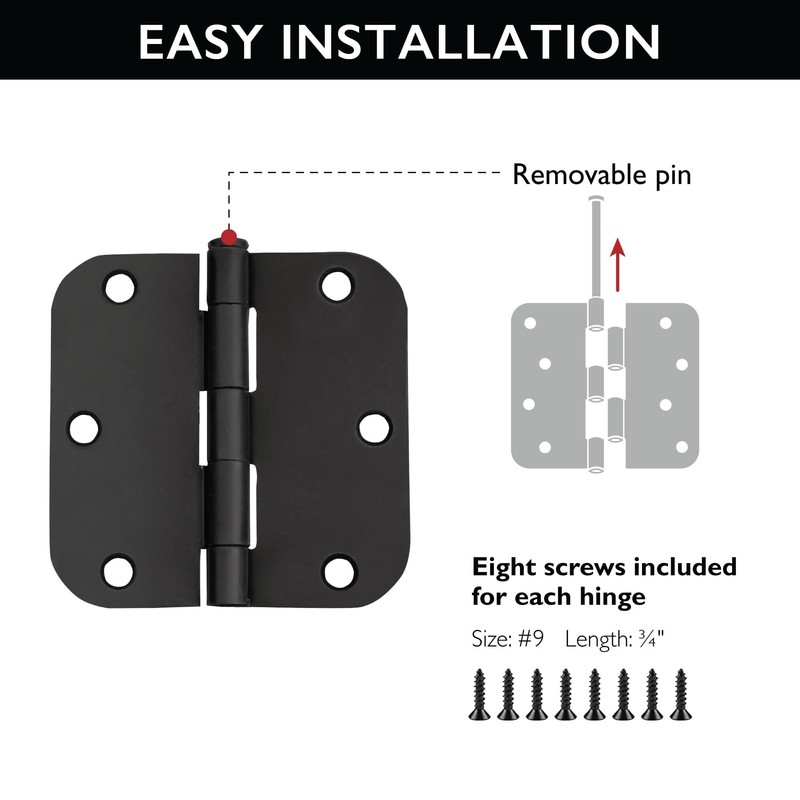 Design House Door Frame Hinges, Water-Resistant, Pre-Lubricated, For Left or