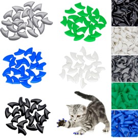 VICTHY 100pcs Boy Cat Nail Caps | Cat Nail Covers Cat Claw Covers for Boy Cat with Adhesive Glue and Applicators (M)