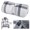 SIVENKE Women's Poncho Fleece Portable Blanket, Checked Lap Blanket, Comfortable