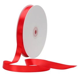 5/8 Inch x 100yds Satin Ribbon Solid Fabric Ribbons Roll for Gift Wrapping,Floral,Balloons,Craft Sewing,Valentine's Day,Wedding,Birthday Party Decoration(Red)