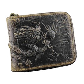 NEW Men's Wallet Fly Dragon clutch wallet (Genuine cowhide leather)