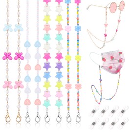 Hifot Pack of 4 Children's Glasses Straps for Girls, Children's Mask Holder, Glasses Strap, Sports Mask Chain, Mask Strap, Sunglasses Cord, Glasses Cord, Glasses Cord, Glasses Cord