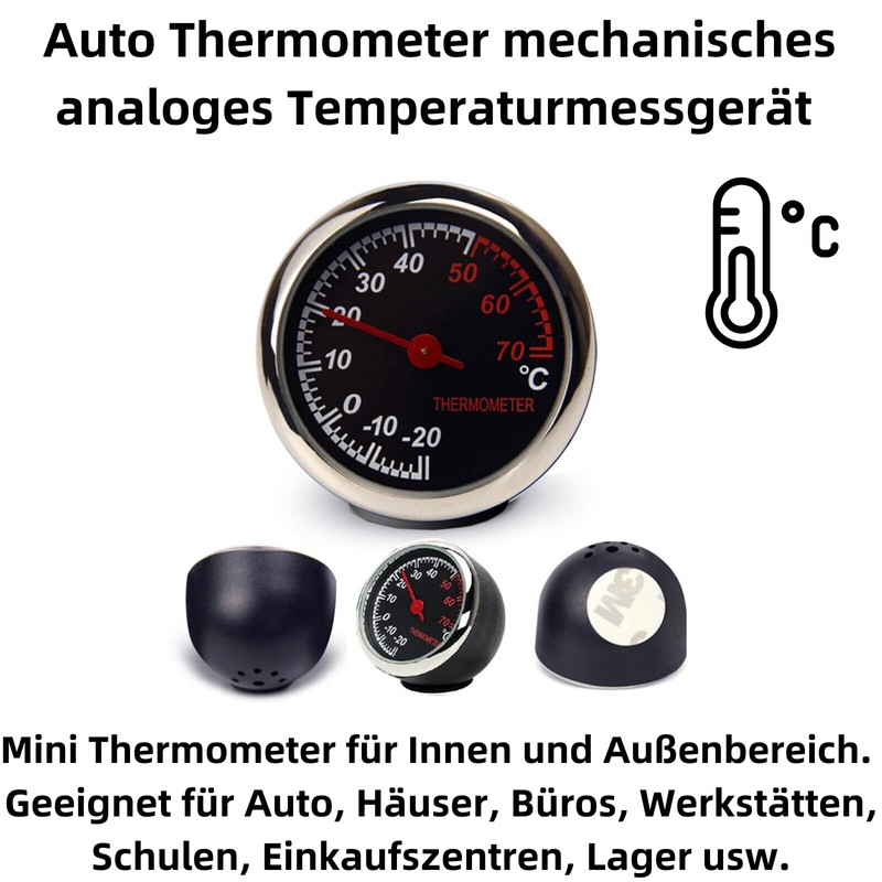 R29CS Car Thermometer - Mechanical Analogue Thermometer with Point, Anti-Scratch,