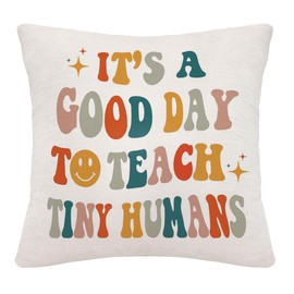 Hardeson Teacher Gifts for Women Men, Thank You Teacher Assistant Cushion Covers Pillow Cases Leaving Birthday for Nursery Teacher