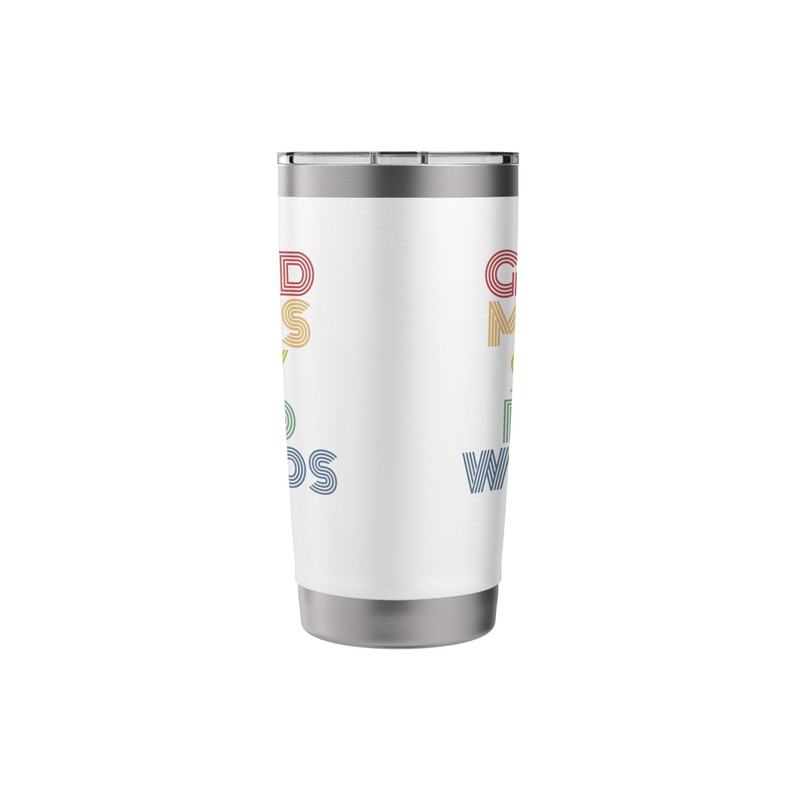 Good Moms Say Bad Words Funny Retro Rainbow Style Stainless