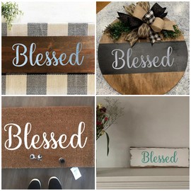 Large Blessed Stencils for Painting - 6 Pack Blessed Stencil Templates for Painting on Wood, Reusable Letter Stencils for Chalkboard Wood Crafts Signs & Home Front Door Mat Decorations