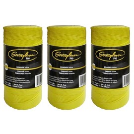 Stringliner 35750 Mason’s Line Replacement Rolls – 1 Lb. #18 Construction Replacement Roll Braided Yellow 1000'. (3 Pack)
