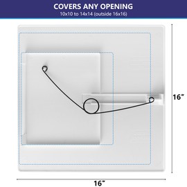EASY-EXS Access Panels Spring-Fit 14"x14" (External 16"x16") Square (SAP1414) for Drywall, celing, Electrical, Plumbing Hole Covers