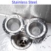 2 Pack 4.5" Kitchen Sink Drain Strainers, Stainless Steel Drain