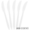 PLASTICPRO PLASTICPRO Cutlery 800 Mediumweight White Disposable Plastic Knives