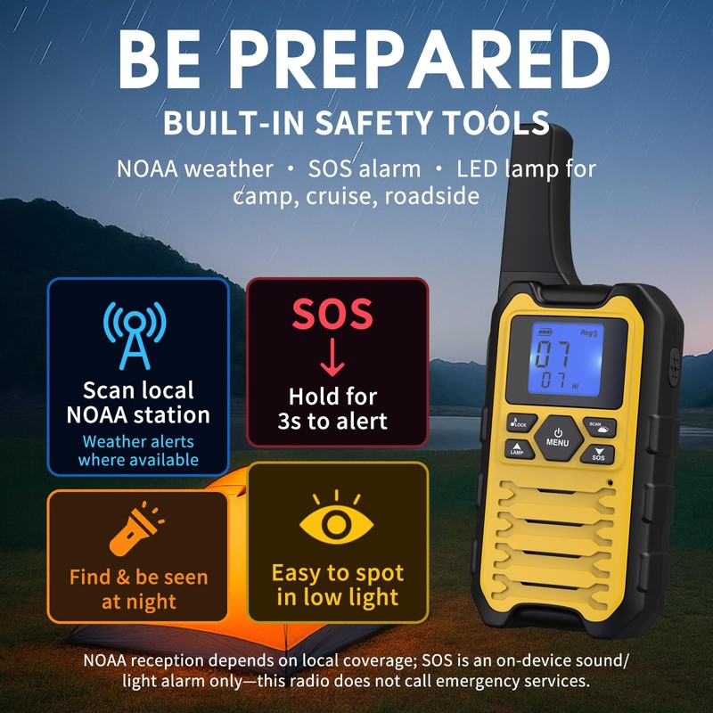 Wishouse K15 Walkie Talkies Long Range for Adults, Rechargeable Two-Way
