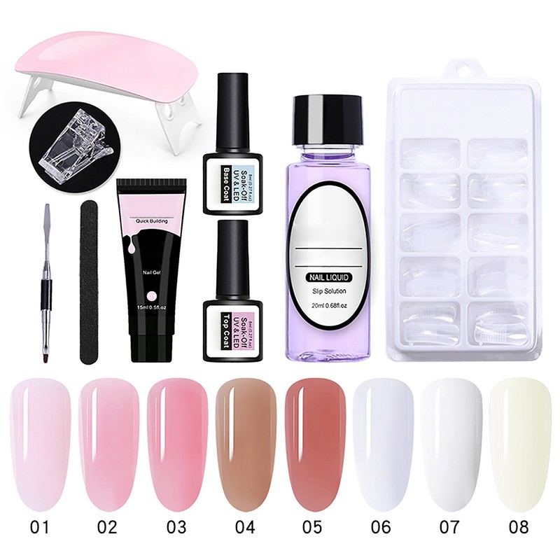 Gel Nails Set Nail Gel Set with Nail File Brush
