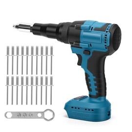 Remachadora Eléctrica Inalámbrica Brushless con Luz LED, Pistola de Remache compatible con Makita 18V, herramienta de remachado para talleres y bricolaje (Azul)