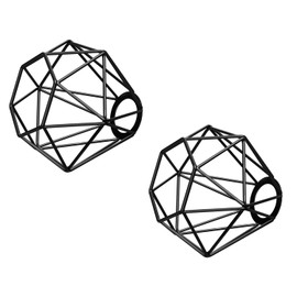ledscom.de Pack of 2 Cage Lampshade, Black, 155 mm Diameter