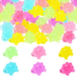 HOMICO 24 Pieces Large Turtles Figurines Luminous Mini Resin Animals Mini Turtles for Dollhouse Fairy Garden Micro Moss Landscape Home Decor