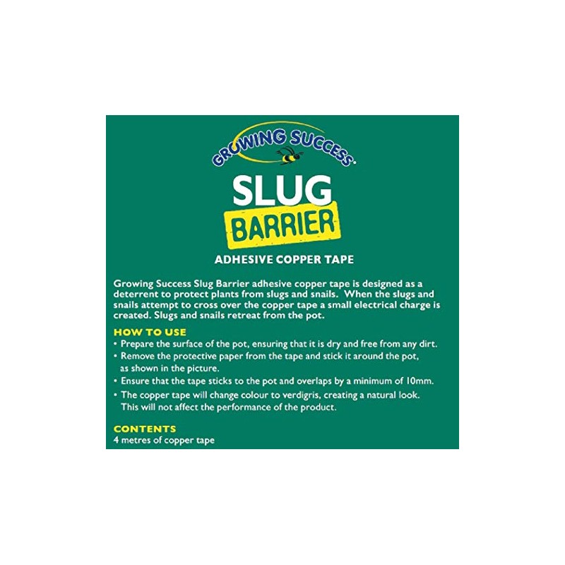 Growing Success Slug Barrier Copper Tape, 4 m, Green