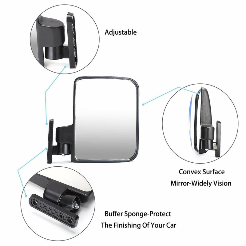 MadJax Golf Cart Side Mirror Set | 180° Fully Adjustable