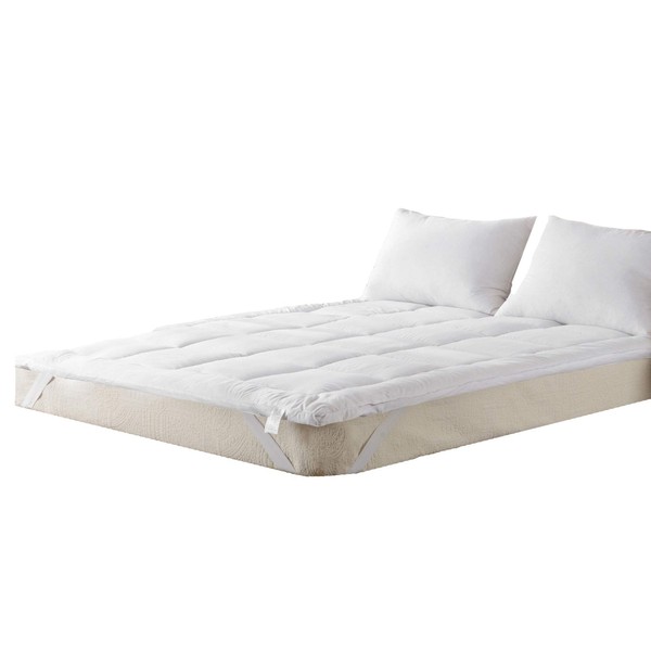 Cheer Collection Down Alternative Hypoallergenic Mattress Topper with Elastic Anchor
