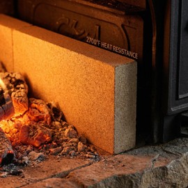 3-Pack Fire Bricks for Wood Stove Fireplace, 9"x4.5"x1.25" 2700°F Cuttable Insulated Vermiculite Refractory Bricks for Wood Stove Bricks, Fireplace Brick, Kiln Lining