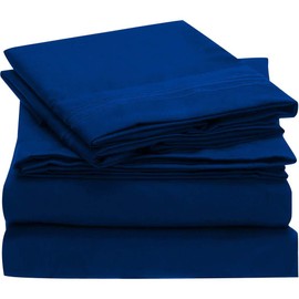 ComfyWell Single Duvet Set - Plain Duvet Cover Sets Bedding Quilt Cover Single Size Bed with 1 Pillowcases Zipper Closure-Ultra Soft Brushed Microfiber.(Single(135x200cm), Navy Blue)