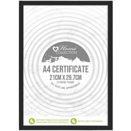 JMS we create smile Set of 12 - Black A4 Picture Frame Styrene A4 Photo Frames for Desk or Wall Display of Documents, Certificates, Posters