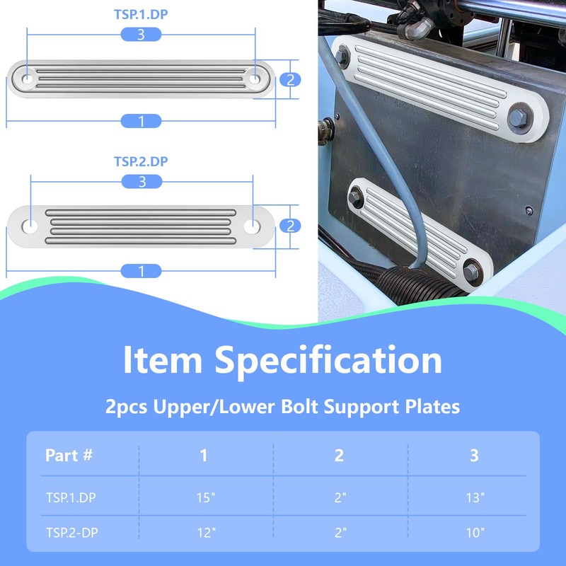 TSP-1 & TSP-2DP Transom Support Plate Kit Fit for 15"