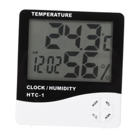FUNOMOCYA 1Pc Indoor Clock with Hygrometer Alarm Clock for Home Office Hotel Screen Display Multi Functional Temperature Date Reminder