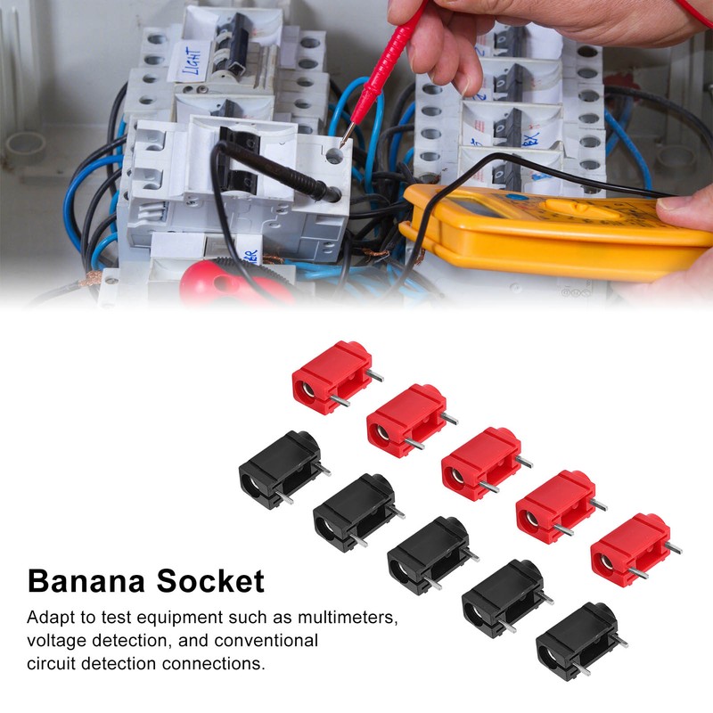 10Pcs PCB Banana Socket Good Conductivity 4mm Corrosion Resistance Stable