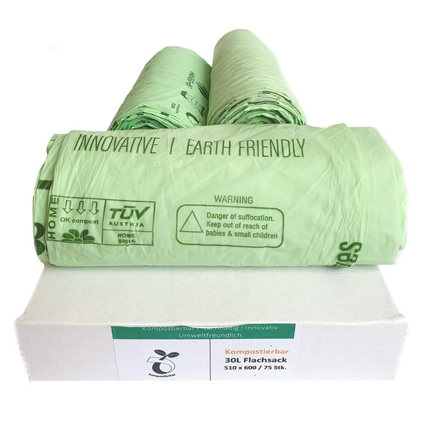 BioBag Pack of 75 30 Litre Organic Bin Liners According