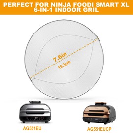 Stainless Steel Splatter Shield for Ninja Foodi Max AG551UK, Indoor Grill Accessories Reusable Ninja Air Fryer Accessories
