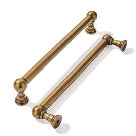 khtumeware 10 Pack 6 Inch Hole Center Antique Brass Cabinet Pulls Heavy Duty Solid Cabinet Handles cabinets Dressers Kitchens Handles Bathroom cabinets
