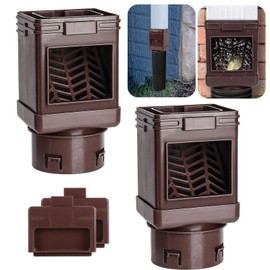 Downspout Leaf Filter,Leaf Removers,Downspout Filters, Downspout Screen Filters, Fits 2X3 and 3X4 drainpipe, (2-pack Brown)