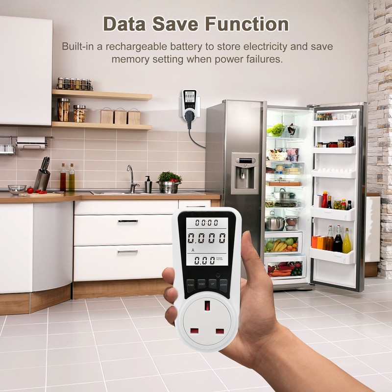 LCD Display Electricity Usage Power Meter Socket Energy Watt Voltage