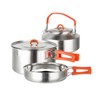 KERMANDO Stainless Steel Camping Cookware Set - Kettle, Frying Pan
