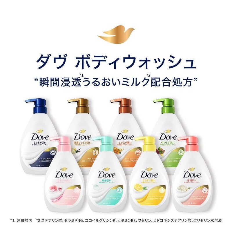 Dove(ダヴ) Body Soap Premium Moisture Care (Body Wash) Pump, 16.6