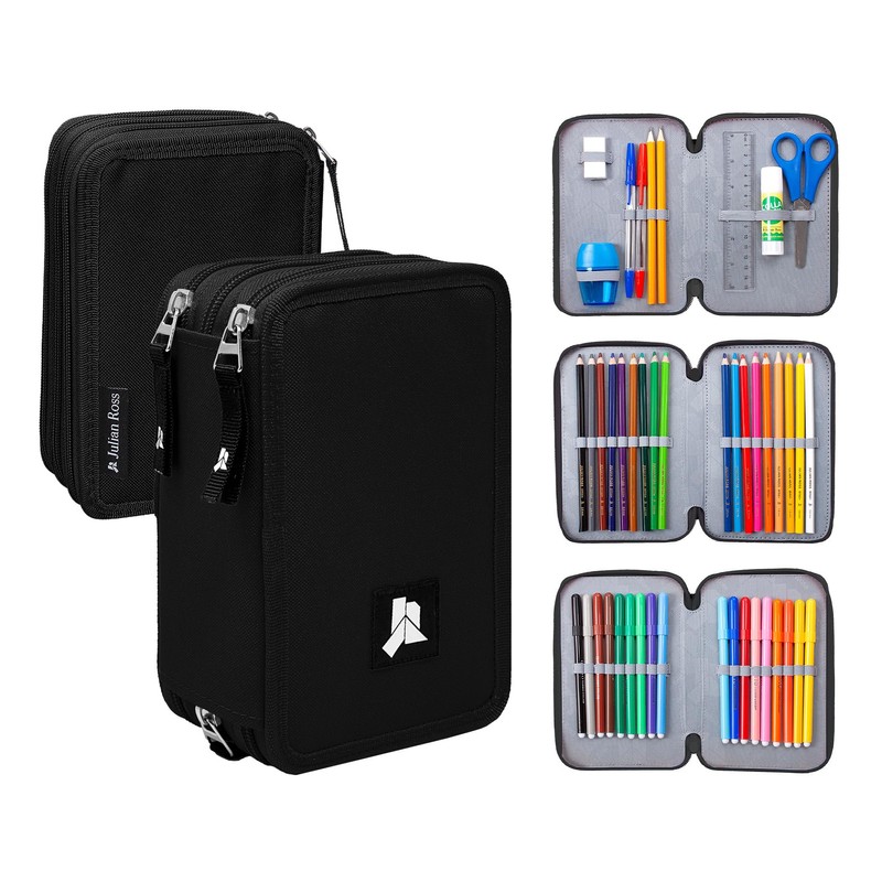 Julian Ross Pencil case, pencil case, 3-tier filled, 44 pieces