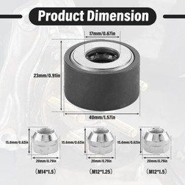 GZZTORES Universal Wheel Stud Installer, M12x1.25 M12x1.5 M14x1.5, With 3/4" Hex Lug Nuts, 1 Set Compatible With Most Automotive and Light-Duty Truck Wheels